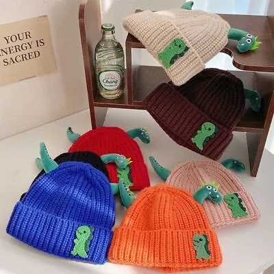 Cute Dinosaur Infant Beanie Cap Lamb Wool Toddler Bonnets Baby Warm Cap  Winter • $17.41