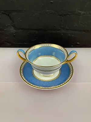 Wedgwood Ulander Blue W2376 Soup Coupe / Bowl And Stand / Saucer • £34.99