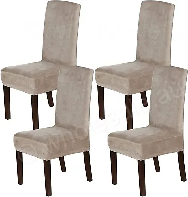 Stretch Velvet Dining Chair Covers Removable Washable Large Soft Dining Chair  • $72.15