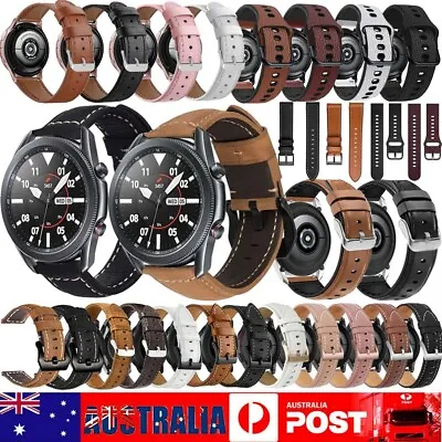 Leather Band Strap For Samsung Galaxy Watch 4 3 41/45mm 42/46mm Active 2 40 44mm • $5.99