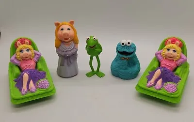 Lot Of 5 Vintage Sesame Street Miss Piggy Kermit Cookie Monster Finger Puppet • $14.99