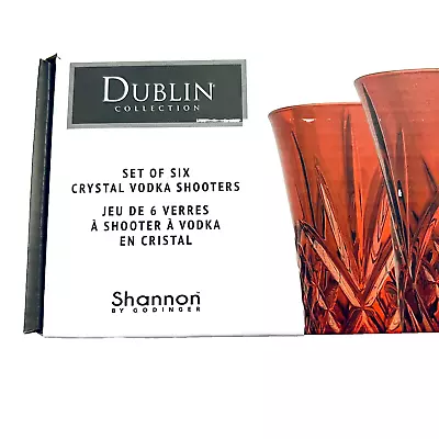 Dublin Shannon Red Crystal Vodka Shooters By Godinger Set Of 6 Discontinued New • $25