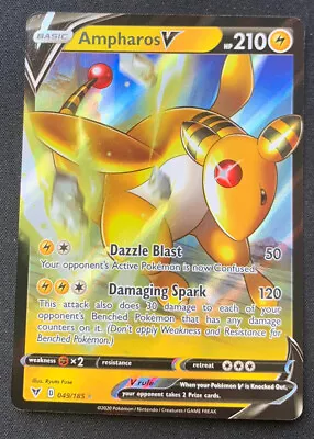 Ampharos V 049/185 - Vivid Voltage - Ultra Rare Holo Pokemon Card Near Mint • $2.89