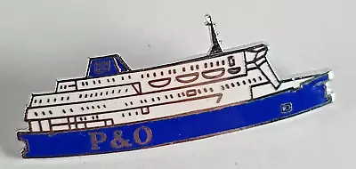 P&O FERRIES Enamel Ship Pin Badge Brooch - Ferry - Holidays - Vintage • £12.80