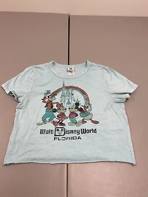 Disney Parks Womens T Shirt Green M Walt Disney World Mickey Mouse & Friends • £11.55