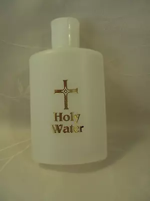 Vintage Autom White And Gold Plastic Holy Water Bottle #relt • $11.99