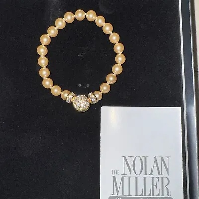 NOLAN MILLER GLAMOUR Faux Pearl & Swarovski Crystal BRACELET NEW Great Gift • $18