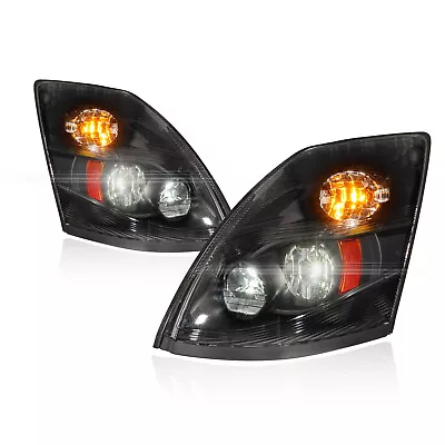 Pair Set Fit For Volvo VNL 2004-2018 Truck Headlamp Assembly LED Black Design • $636.49