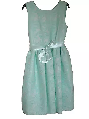 Girls Dashing & Dainty Jacquard Prom/bridesmaid Dress Aqua Size 7-8 Years Occa • £21.50