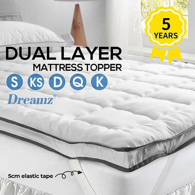 $47.99 • Buy DreamZ Pillowtop Mattress Topper Luxury Bedding Mat Pad Protector Cover All Size