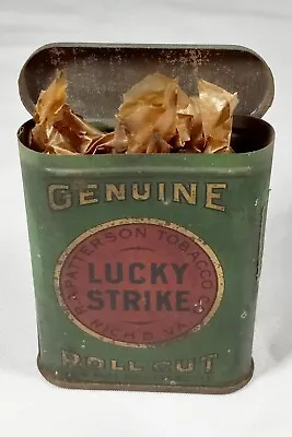 Antique 1910 Lucky Strike Genuine Roll Cut Tobacco Pocket Tin  • $75