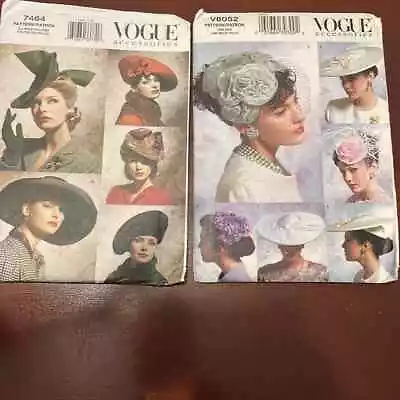 2 Vogue Accessories Hat Patterns Uncut 7464 & V8052 • $21