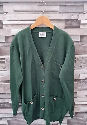 £22.99 • Buy Luisa Spagnoli Curvy Italian 90s Green Smart Pure Wool Knit Button Up Cardigan L
