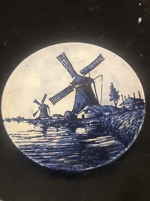 Vintage Delf Blauw Plate Windmill Scene Handpainted Made In Holland 5-1/2” • $2.95