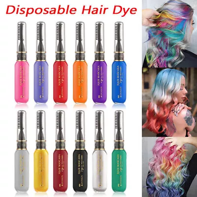 15ml Temporary Hair Color Instant Dye Disposable Party  Chalk Hair Mascara Girls • £3.49