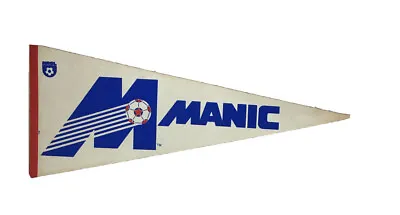 Vtg 1981 Nasl Montreal Manic Soccer Football Felt Pennant Full Size Blue & Red • $14.99