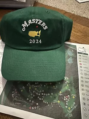 2024 Masters Hat DATED Augusta National Golf Club New AND Map Program Course • $69.89