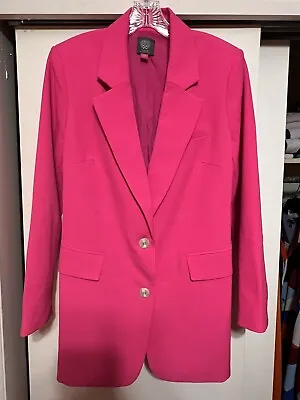 Vince Camuto Hot Pink Notch Collar Poly Women Blazers Size 14w NWT • $79.99