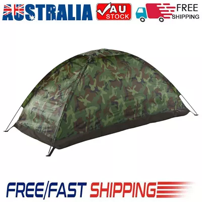 TOMSHOO Folding Camping Tent For 1 Person Waterproof Camouflage Hiking Beach • $25.99