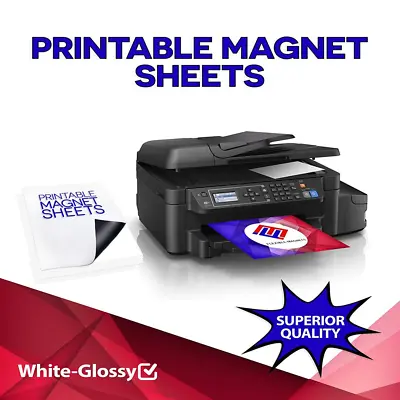 Magnetic Printable Sheets - Glossy White - 8.5  X 11  X 15  MIL • $8.43