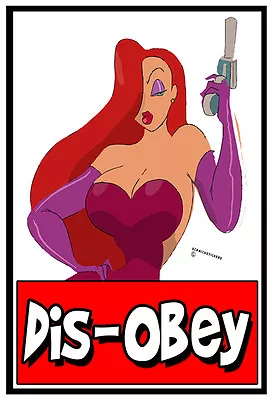 Dis-obey Sticker Funny Jessica Rabbit Disobey Sticker Lucky 13 Product • $9.72