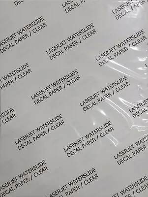 £22 • Buy Water Slide Decal Paper A4 LASER CLEAR Pack Of 16