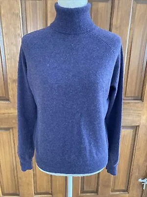 $24 • Buy Vintage Valerie Stevens Women’s 100% Cashmere Purple Turtleneck Sweater Medium M