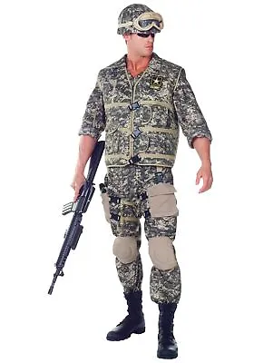 US Army Ranger Deluxe Soldier Military Uniform Navy Combat Men Costume Plus XXL • £97.14