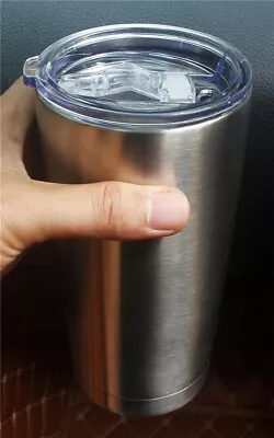 $22.85 • Buy Thermos Tumbler Car Coffee Mug Insulated Silver Tea Cup Spill Free Lid 20oz #FJ3