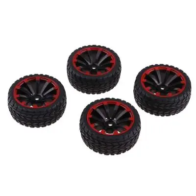 4Pcs Rubber RC Racing Tires Car On Road Wheel Rim For 1/10 • £12.41