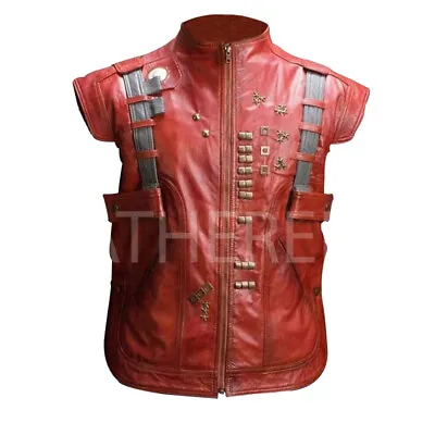 Men's Handmade Peter Quill Chris Pratt Biker Genuine Leather Halloween Vest • $143.99