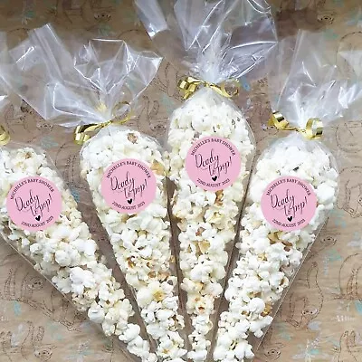 £4.99 • Buy Personalised Ready To Pop Sticker Baby Shower Cone Label Favour Gift Boy Girl 35