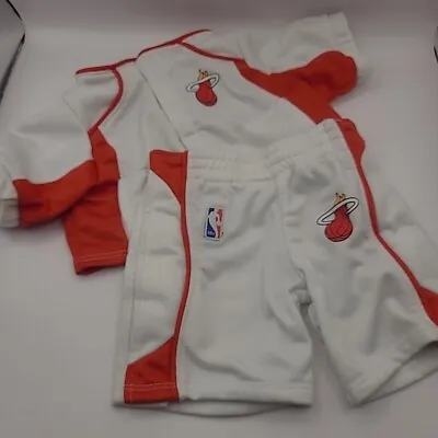 BAB Plush Bear Clothes Miami Heat NBA Jacket Pant Shorts White Flame Basketball • $18