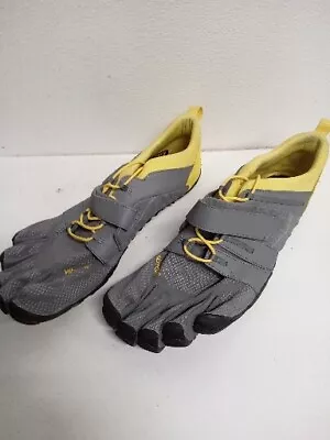 Vibram V-Train 2.0 FiveFinger Shoes Grey/yellow Mens Size 47 EU 12-12.5 US #F4 • $90