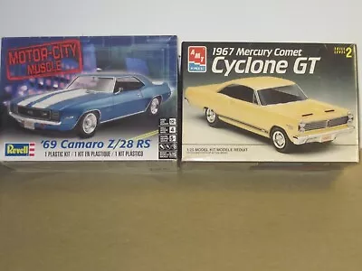 69 Chevy Camero & 67 Mercury Comet Cyclone Gt Lot Of 2 Model Kits Opened • $16