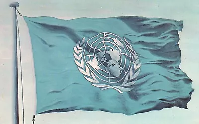 New York City NY Flag Of The United Nations Chrome Vintage Postcard A3560 • $2