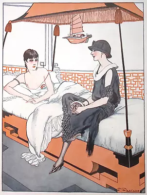 La Vie Parisienne Illustration UNE AFFAIRE DE PUBLICITE Woman Sit Sofa FABIANO • $35.60