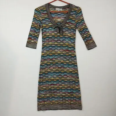 Missoni Italy Knit Multicolor 3/4 Sleeve Pullover Sweater Dress 44 (US 8) $595 • $128.88