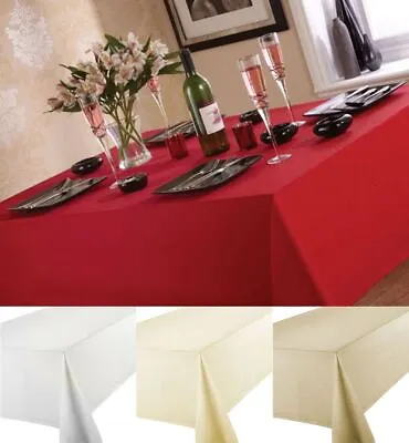 Linen Look Tablecloth Kitchen Linens Dining Table Cloth Round Or Rectangle • £12.99