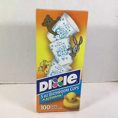 Vintage Dixie Paper Bathroom Kitchen 100 Cups Love Duck Bear Rabbit 5oz New • $19.95