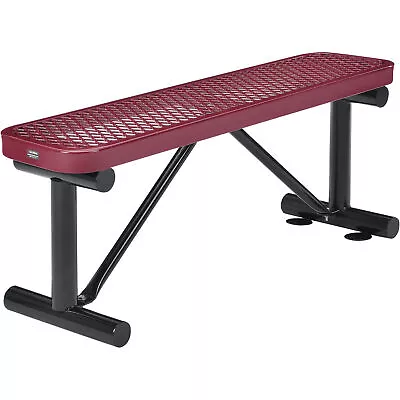 48 L Outdoor Steel Flat Bench Expanded Metal Red • $340.84