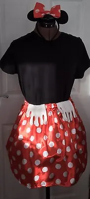 Girls Minnie Mouse Skirt Headband Net Underskirt And White Gloves Age 7 To 10 • £5