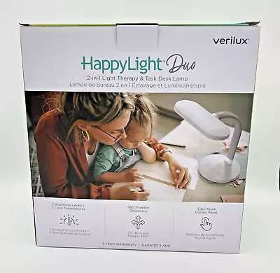 Verilux® HappyLight® Duo - 2-in-1 Light Therapy & Task Desk Lamp - UV-Free Fu... • $64.87