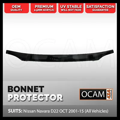 $99 • Buy Bonnet Protector For Nissan Navara D22 OCT 2001-15 (All Vehicles) Tinted