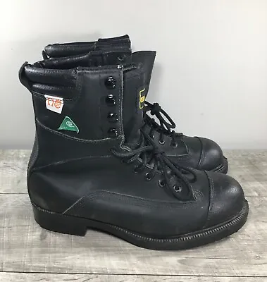 Lacrosse Insulated Work Hunting Lace Up Black Leather Steel Toe Mens Boots Sz 8 • $109.64