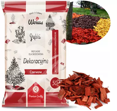 RED Play Bark Chippings Decorative Rubber Garden Mulch/- Mulch 50L (20kg) /Bag • £5.99