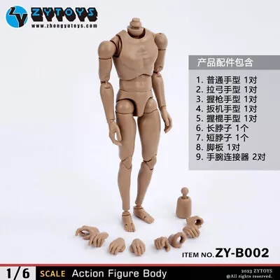 ZYTOYS B002 1/6 Scale Male Body Wide Shoulder Soldier Story Action Figure Doll • $19.99