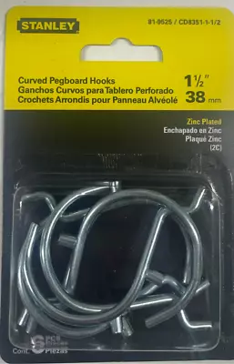 Stanley 1-1/2   Curved Peg Hooks. 6-In A Pack. 3-Packs. 18-Hooks FREE SHIPPING • $11.99