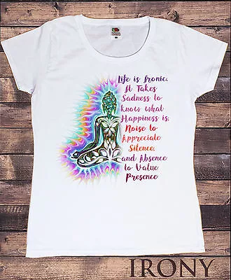 £12.99 • Buy Womens T Shirt Meditation Zen,Irony Of Life Buddha Vibe Print TS158