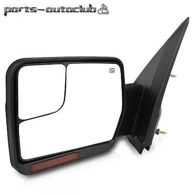 Driver Side Mirror Power Heated Signal Puddle Light Black For 2004-14 Ford F150 • $50.34